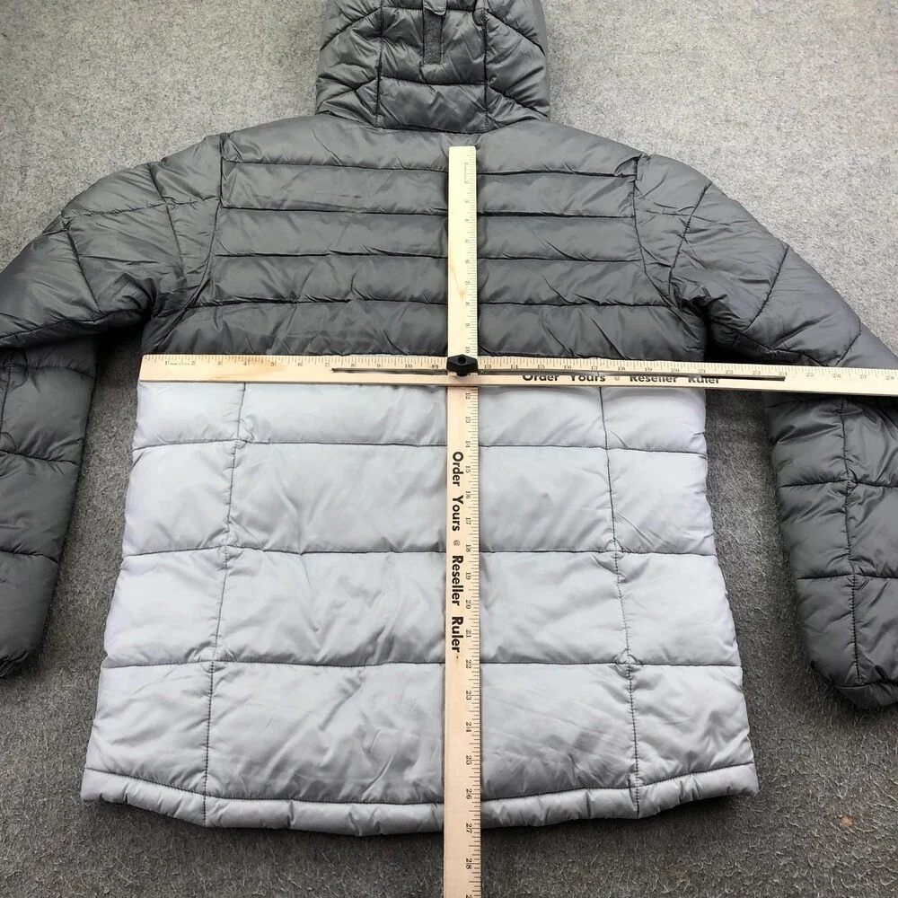 Columbia Jacket Mens Medium Gray Puffer Hooded Full Zip Insulated Outdoor